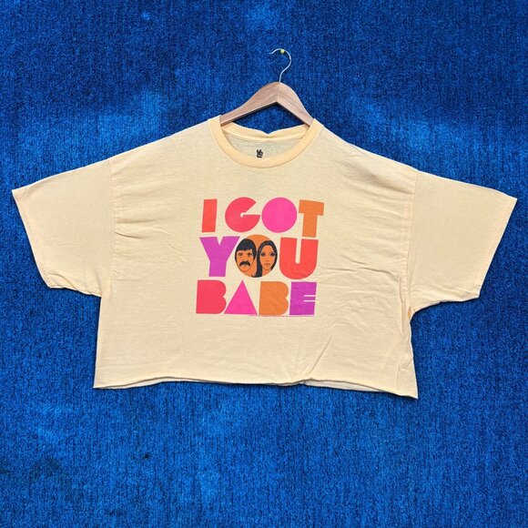 Sonny and Cher “I Got You Babe” Oversized Crop Top Size Extra Large - Picture 1 of 4
